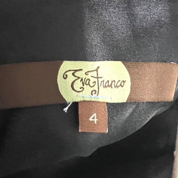 Eva Franco Tweed Sheath Cap Sleeve Dress Size 4 Black Side Panels - Picture 9 of 9